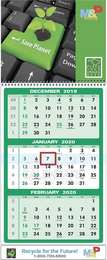 Custom 3-Months On Page Calendar 11x27.5 promotional calendar – Custom 3-Months-In-View Calendars – 2026