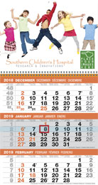 Custom 3 Month View Calendar w Week Numbers, Size12"x23" promotional calendar – Custom 3-Months-In-View Calendars – 2026