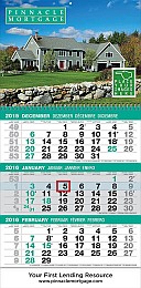 3 Month View Custom Promotional Calendar with B&W Drop Ad, Size 12x24.5 Full-Color promotional calendar – Custom 3-Months-In-View Calendars – 2026