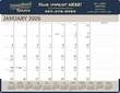 Navy Vinyl Top Promotional Desk Pad Calendar 2026