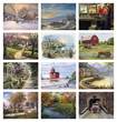 Scenic Memories Illustrations Calendar, 2026, with Spiral binding, Item 7046 monthly images