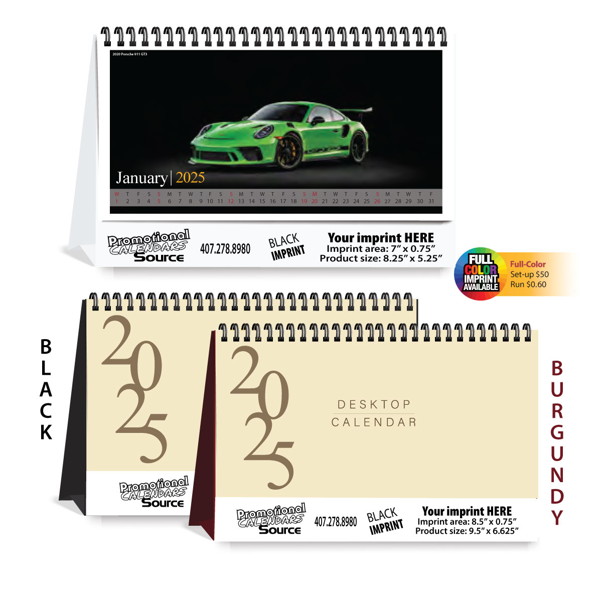 Exotic Sport Cars Large Desk Calendar JC-906 – Premium Tent Calendar for Car Enthusiasts