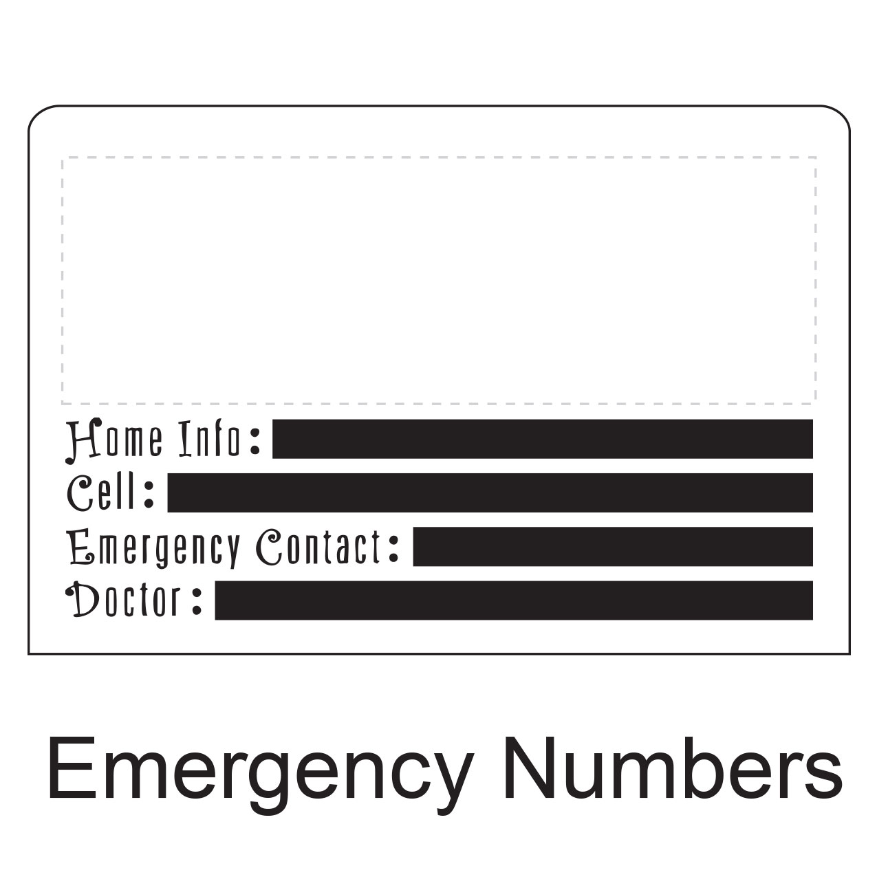 Emergency_Numbers shaped stick-up self-adhesive calendar