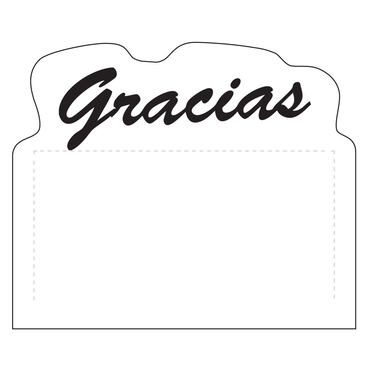 Gracias shaped stick-up self-adhesive calendar