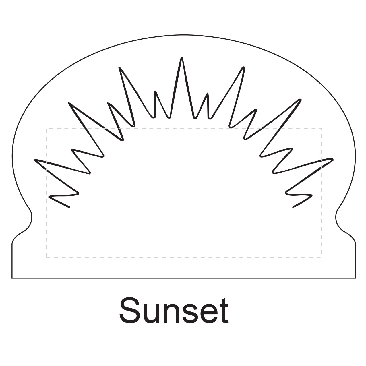 Sunset shaped stick-up self-adhesive calendar