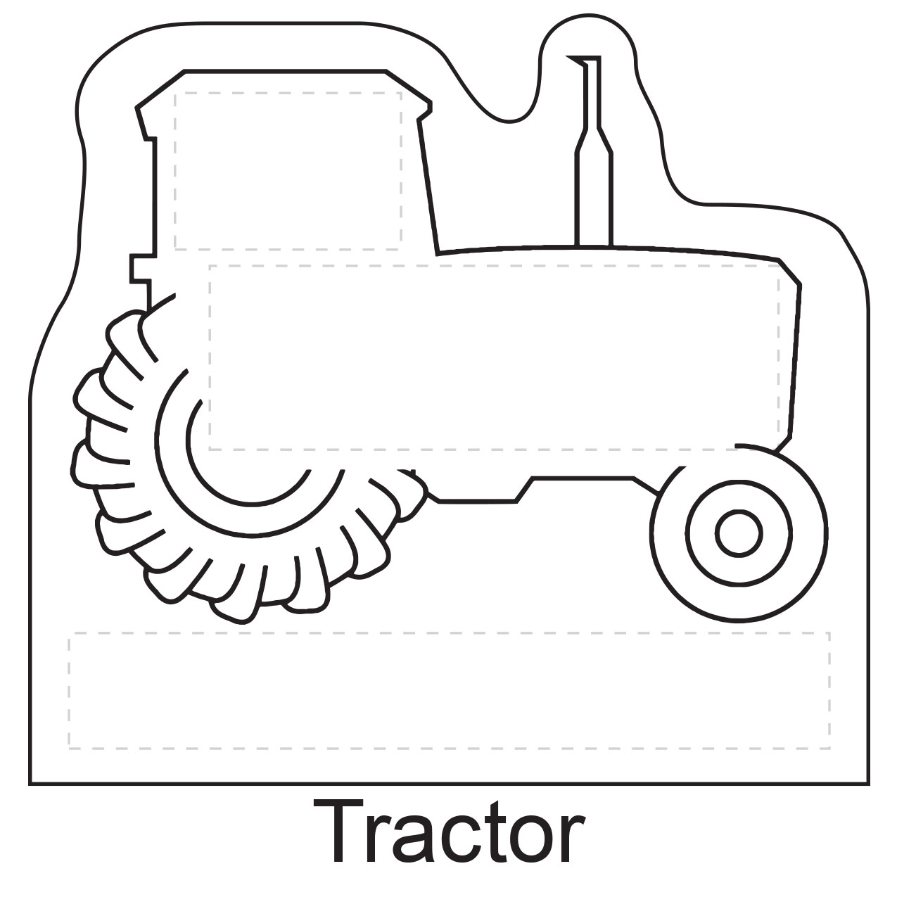 Tractor shaped stick-up self-adhesive calendar