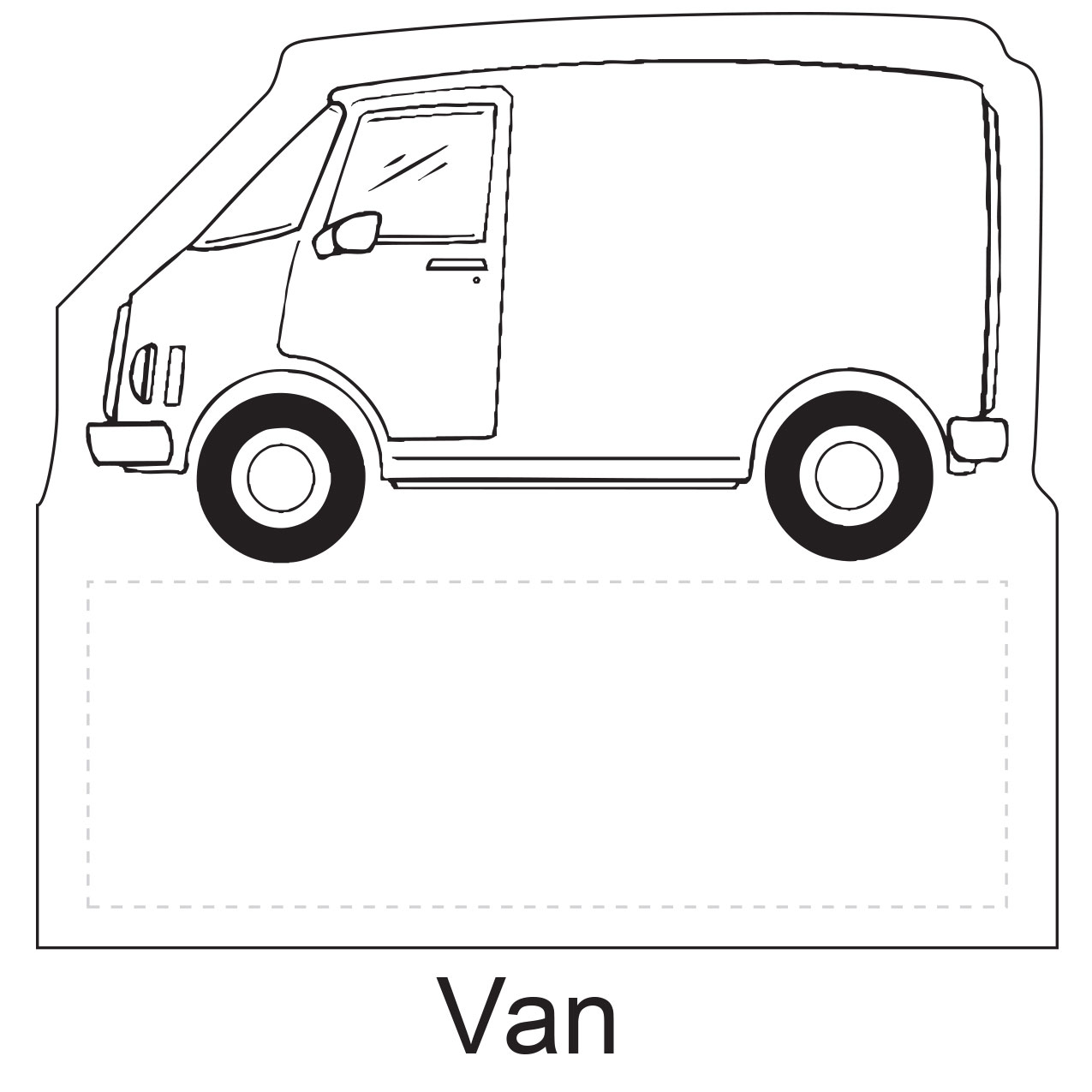 Van shaped stick-up self-adhesive calendar