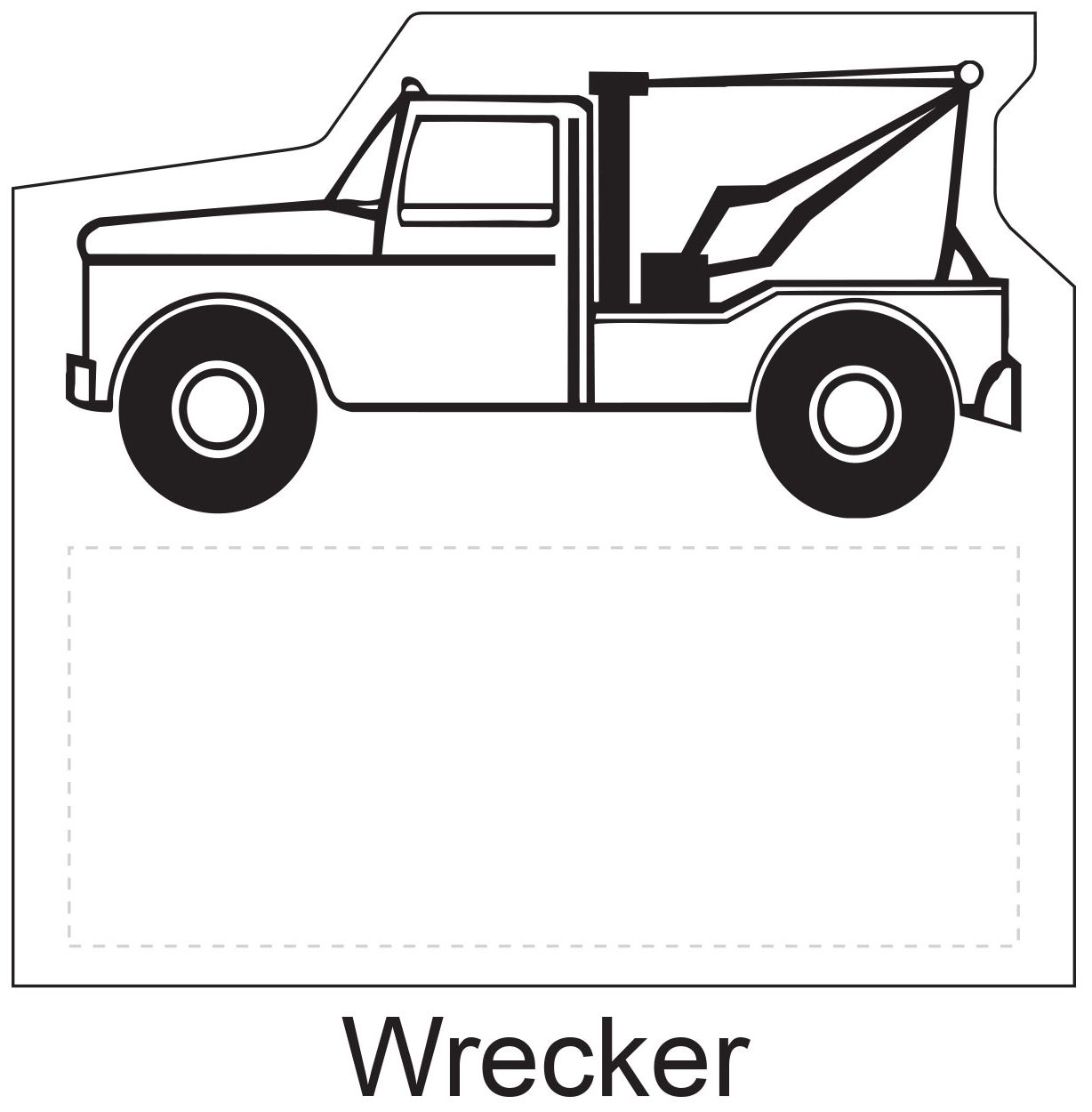 Wrecker shaped stick-up self-adhesive calendar